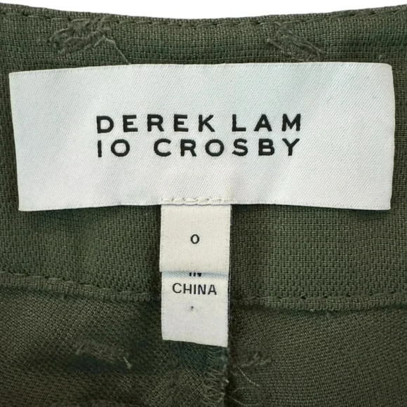 DEREK LAM 10 CROSBY | NWOT Easy Cargo Pants w Grommets Utility Military Green 0 - Picture 4 of 10